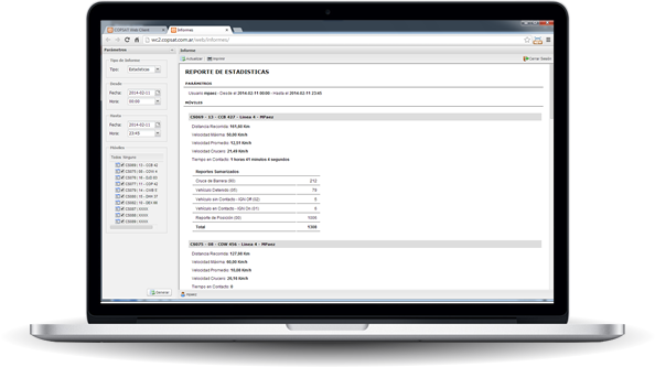 Sistema de Informes - Software para Seguimiento Satelital